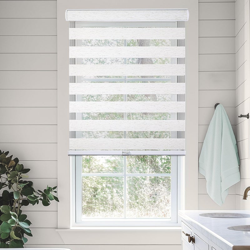 CHICOLOGY Zebra Blinds, Roller Window Shades, Blinds for Windows, Roller Shades for Windows, Window Shades for Home, Window Shades, Pull Down Shades for Windows, 47" W X 72" H, Basic Natural - Image 1